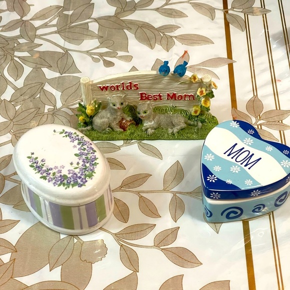 World's Best Mom ceramic Decorative Set of 3 for mothers day - Picture 1 of 7